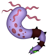 Cartoon bacteria monster.