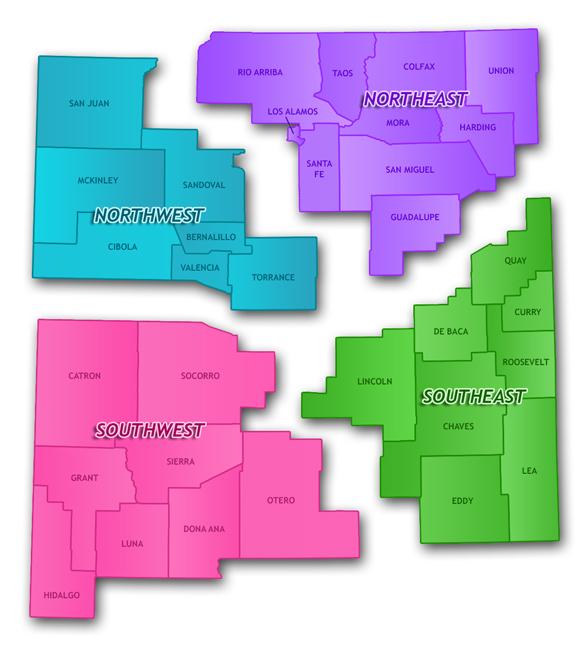 New Mexico Regions Map Public Health Regions New Mexico Regions Map Public Health Regions