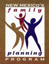 Logo of three colored figures of different sizes meant to represent two parents and a child.
