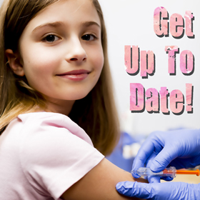 Photo of a young girl receiving a vaccination.