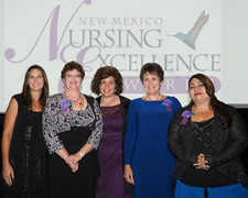 Public Health Division Chief Nursing Officer Amy Wilson (center) pictured Saturday at the 2014 New Mexico Nursing Excellence Awards are (left to right) Kristine Tenorio from Albuquerque, Becky Trujillo from Roswell, Elizabeth Kuchler from Las Cruces and Terry Waters from Espanola.  (Photo Courtesy: New Mexico Department of Health)