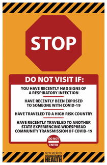 Stop Covid 19 Visitor Sign