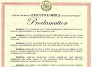 This is a copy of the “Diabetes Awareness Month” proclamation for the state of New Mexico dated October 17th, 2016.