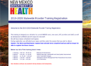 2019-2020 Statewide Provider Training Registration