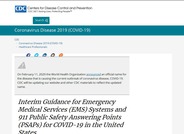 CDC Interim Guidance for Emergency Medical Services (EMS) Systems