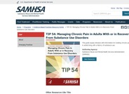 SAMHSA - TIP 54: Managing Chronic Pain in Adults with or in Recovery from Substance Use Disorders
