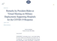 Remarks by President Biden at Virtual Meeting on Military Deployments Supporting Hospitals for the COVID-⁠19 Response