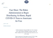 Fact Sheet: The Biden Administration to Begin Distributing At-Home, Rapid COVID-⁠19 Tests to Americans for Free