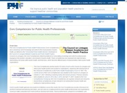 Core Competencies for Public Health Professionals