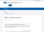 CDC - Monkeypox 2022 U.S. Map & Case Count