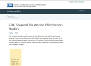 CDC Seasonal Flu Vaccine Effectiveness Studies