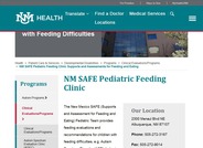 NM SAFE Pediatric Feeding Clinic