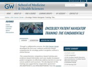 George Washington Cancer Center Oncology Patient Navigator Training: The Fundamentals