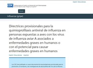 CDC - Directrices provisionales para la quimioprofilaxis antiviral