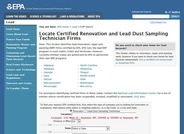 Locate Certified Renovation and Lead Dust Sampling Technician Firms