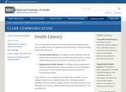 National Insitute of Health - Health Literacy