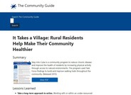 The Community Guide | It Takes a Village: Rural Residents Help Make Their Community Healthier