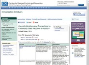 Contradictions and Precautions to Commonly Used Vaccines in Adults