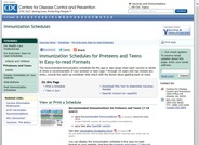 Easy-to-Read Immunization Schedules for Preteens and Teens Age 7-18 Years