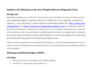 Guidance for Clinicians on the Use of Rapid Influenza Diagnostic Tests