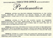 This is a copy of the “Asthma Awareness Month” proclamation for the state of New Mexico dated April 17, 2015. 