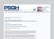 First, Protect the Patient from Harm