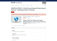 Child Abuse/Neglect Reporting & Human Trafficking Online Training