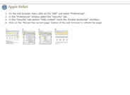 Enable Javascript in Apple Safari Browser