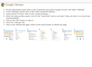 Enable Javascript in Google Chrome Browser